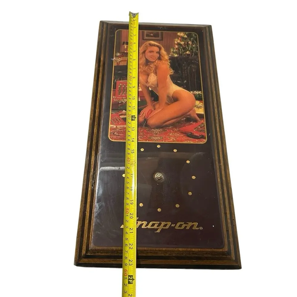 VTG SNAP ON Tools Lingerie Pinup Girl Wall Clock Christmas Jebco Michelle READ